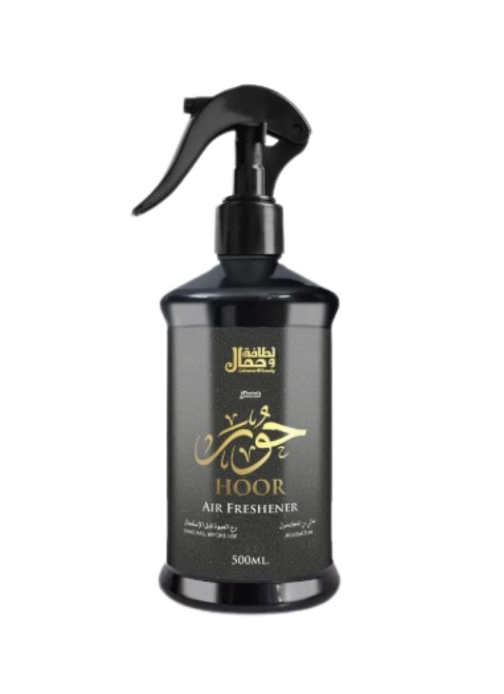 Hoor Air Freshener Spray – Long Lasting Home and Room Fragrance, Black Bottle with Trigger Spray, 500 ml, 1 Pc - Image 1
